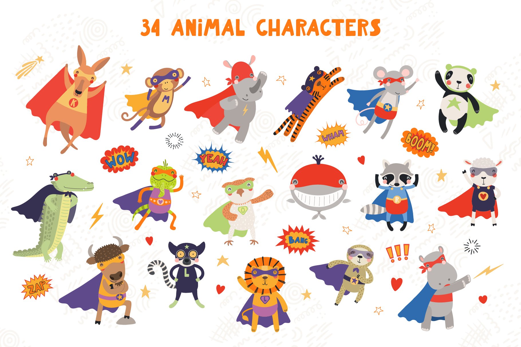 Funny animal characters.