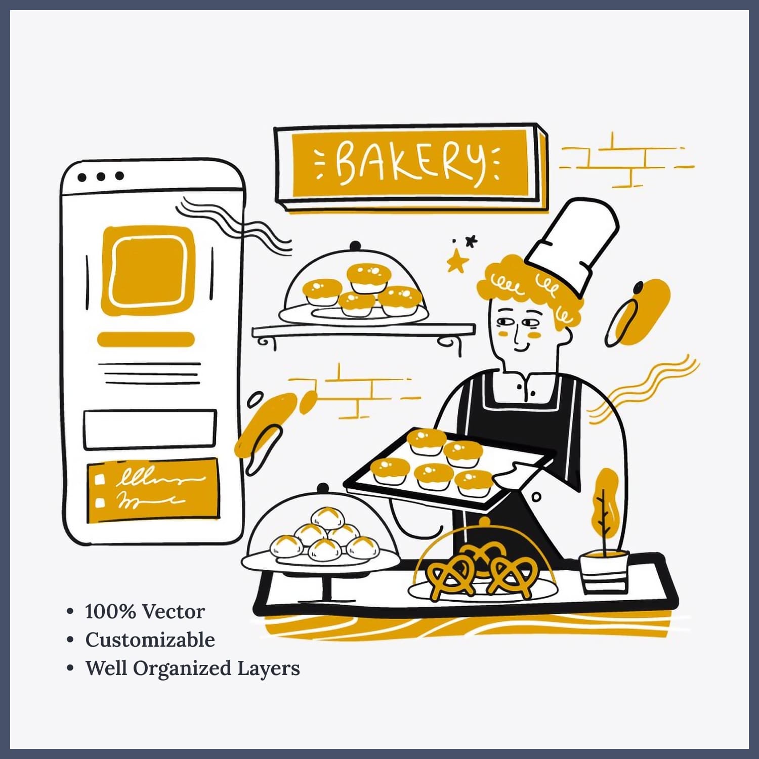 Local Bakery Illustration created by graphicook.