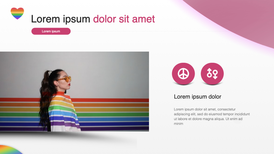 Slide with thematic pink icons and image.