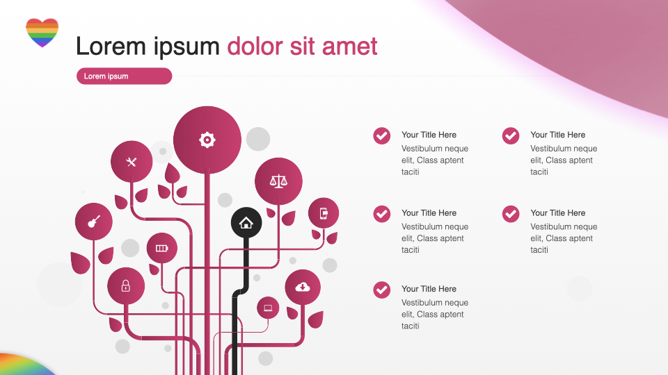 Futuristic infographic in a pink.