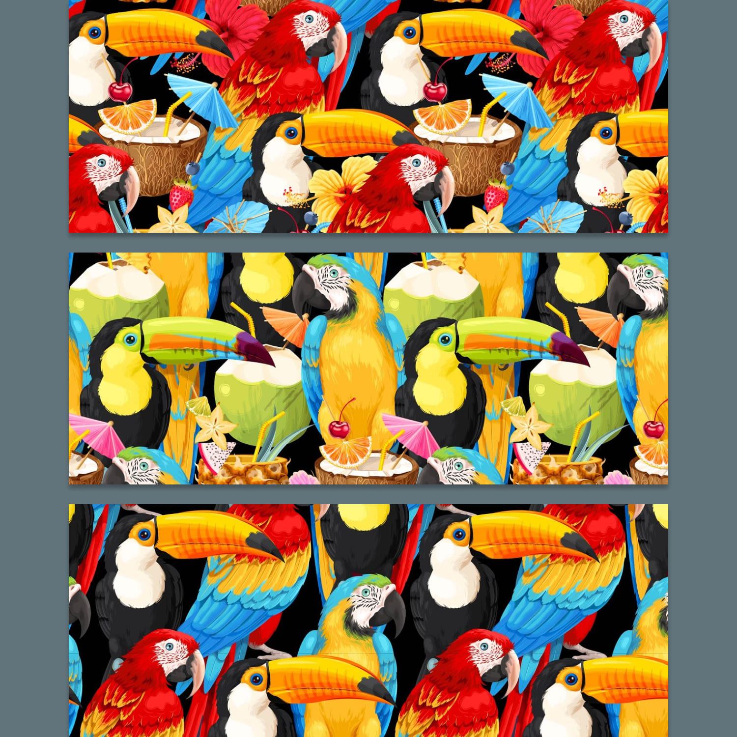 Macaw and Toucan Patterns created by GreyLilac.