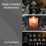 Magic Celestial Mushrooms png svg Clipart.