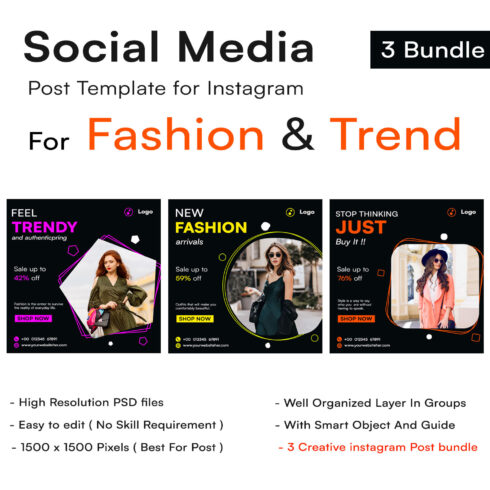 Fashion And Trend Social Media Post Design Templates Cover Image.