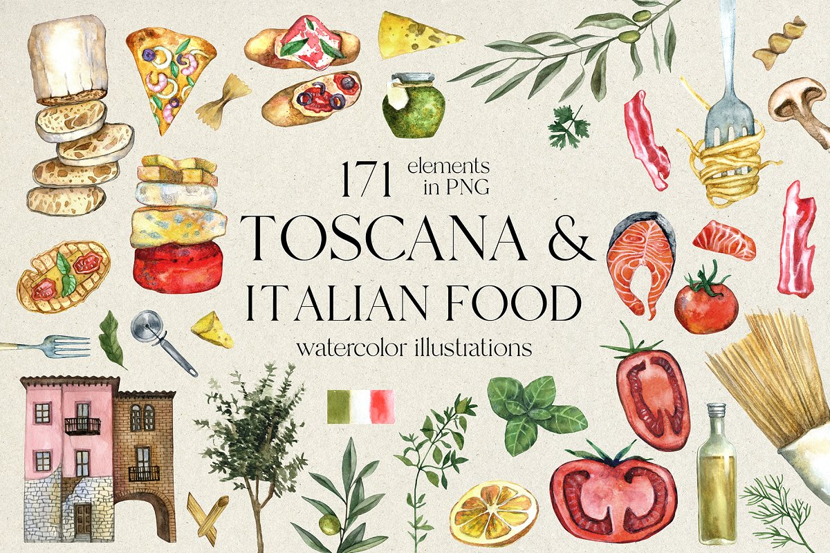 Cover image of Toscana & Italian Food.