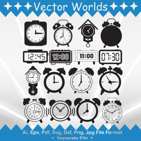Alarm Clock Svg Template Cover Image.