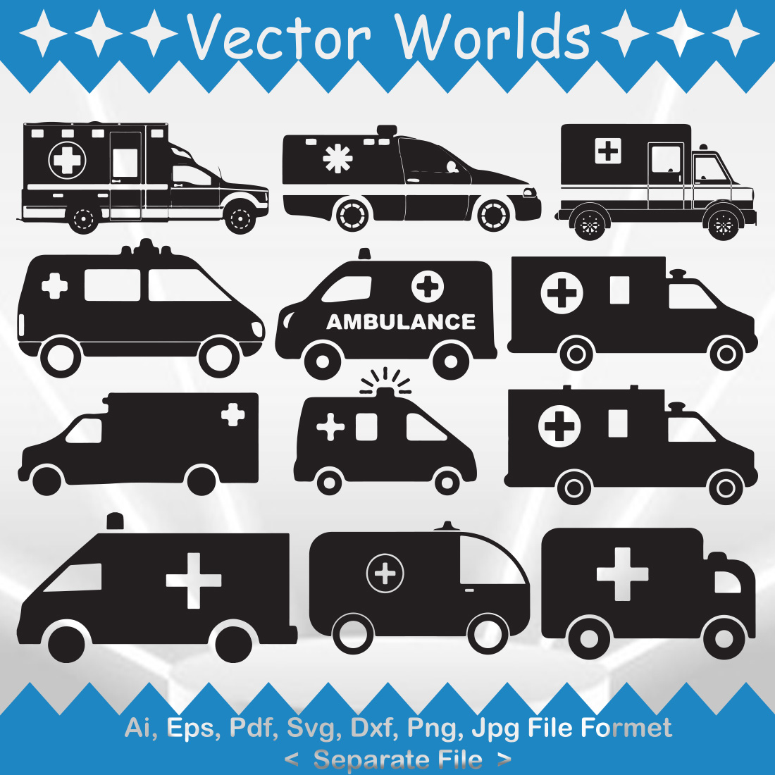 Ambulance Car SVG Cover Image.