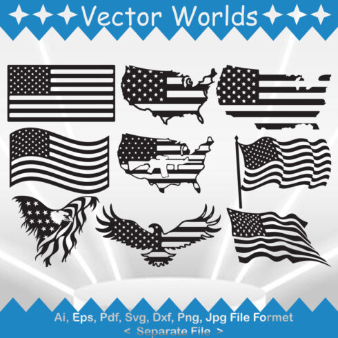 American Flag SVG, American SVG, AI, PDF, EPS, DXF, PNG cove rimage.