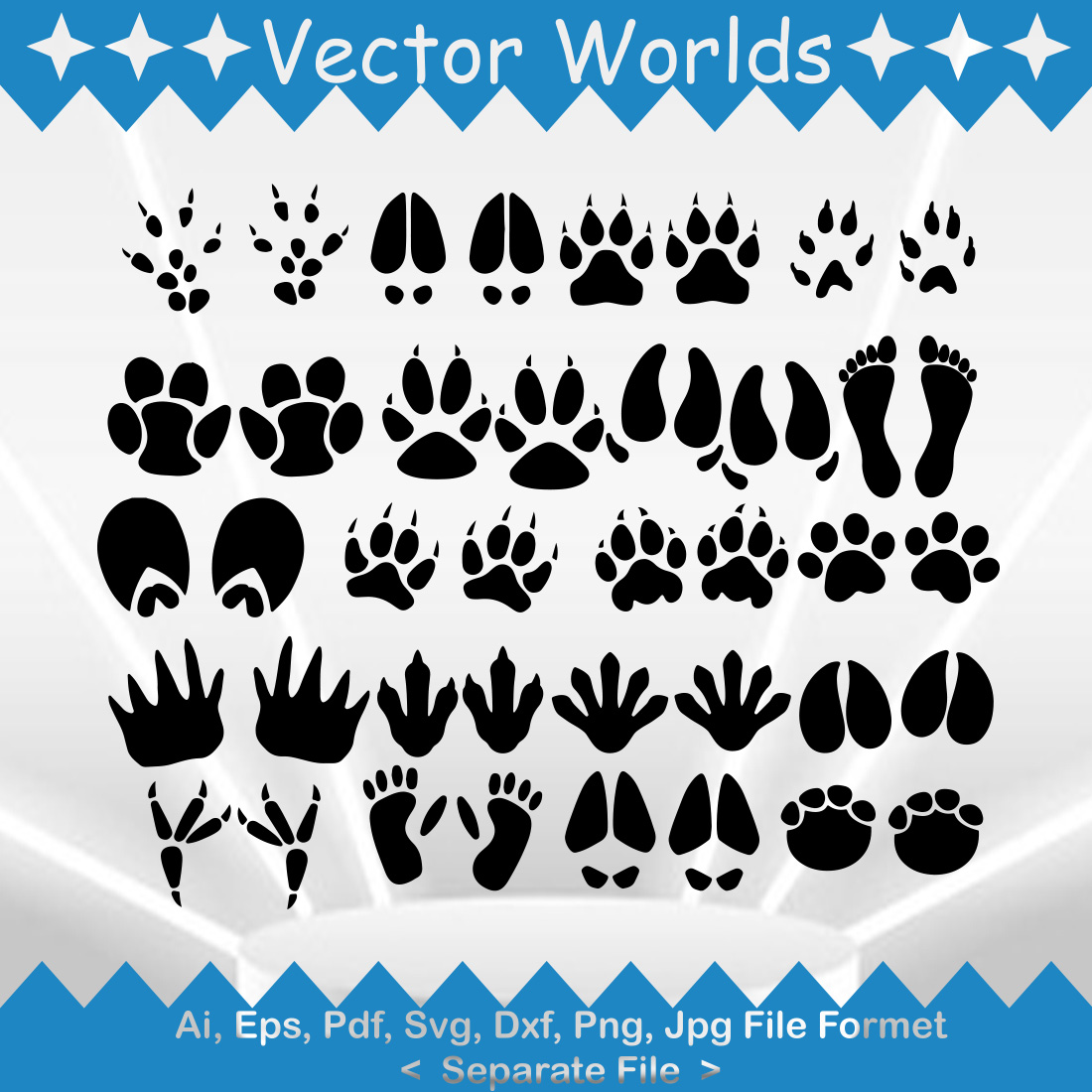 Set of paw prints for a dog or cat.