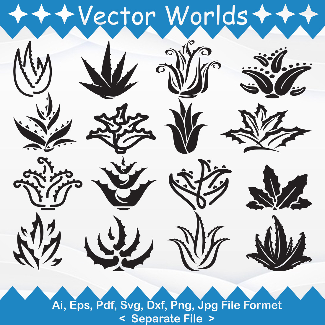 Aloe Vera SVG Illustration Preview Image.