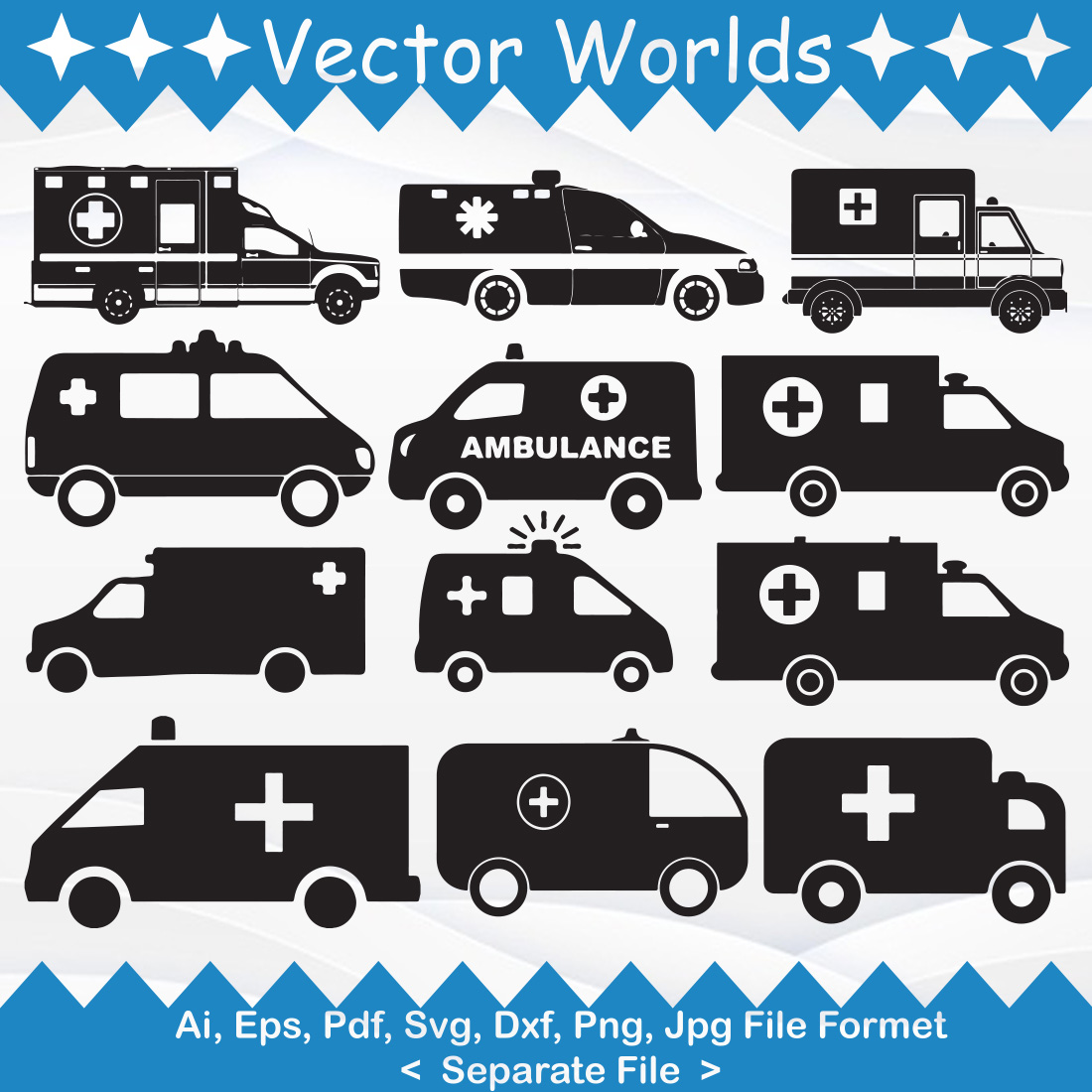 Ambulance Car SVG Preview Image.