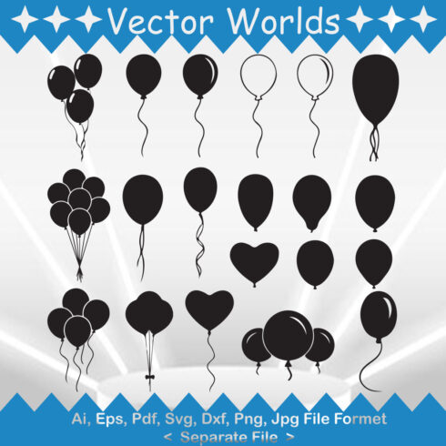 Balloon SVG, PNG, EPS, AI, PDF, DXF cover image.