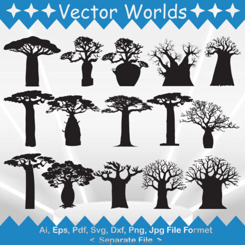Baobab Tree SVG, PNG, EPS, AI, PDF, DXF cover image.