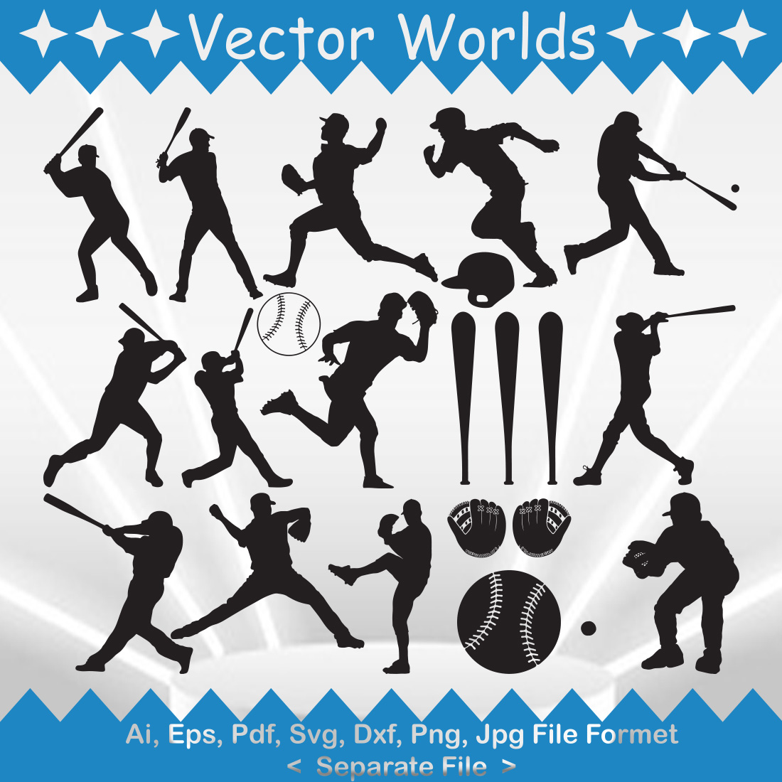 Baseball Players SVG, Boat SVG, AI, PDF, EPS, DXF, PNG