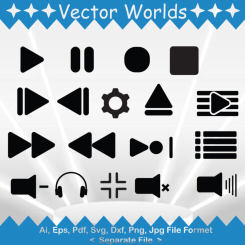Audio Control Buttons Svg Cover Image.
