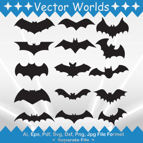Bat SVG, Captain American SVG, AI, PDF, EPS, DXF, PNG cover image.