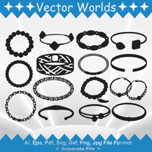 Bracelet SVG, Jewelry SVG, AI, PDF, EPS, DXF,PNG cover image.