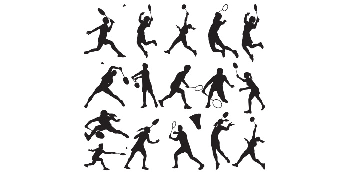 Badminton Player svg, Badminton SVG, AI, PDF, EPD, DXF, PNG facebook image.