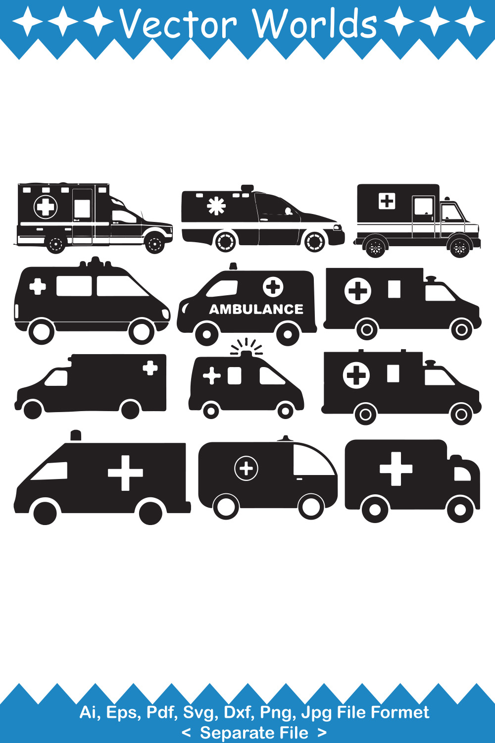 Ambulance Car SVG Pinterest Image.