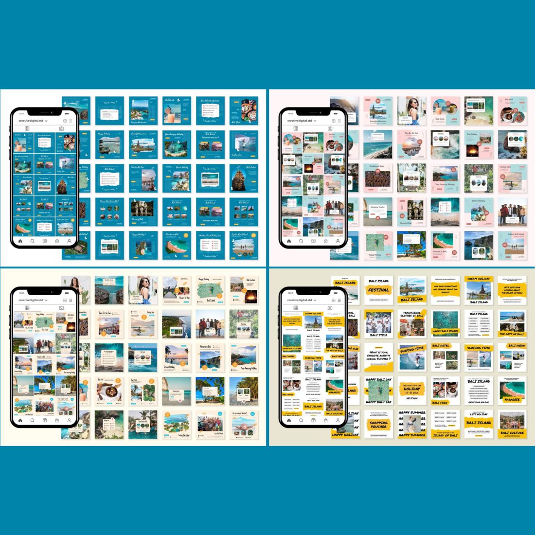 400 Plus Instagram Template Bundle For Holiday Tour And Travel All Styles Example.