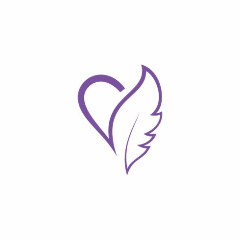 Romance Blog Logo - Heart + Feather Pen