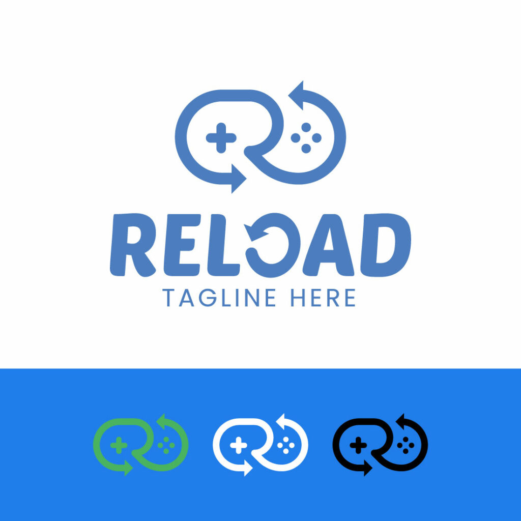Gaming Logo R Controller Reload Gaming Logo - letter R + Gaming remote control - MasterBundles
