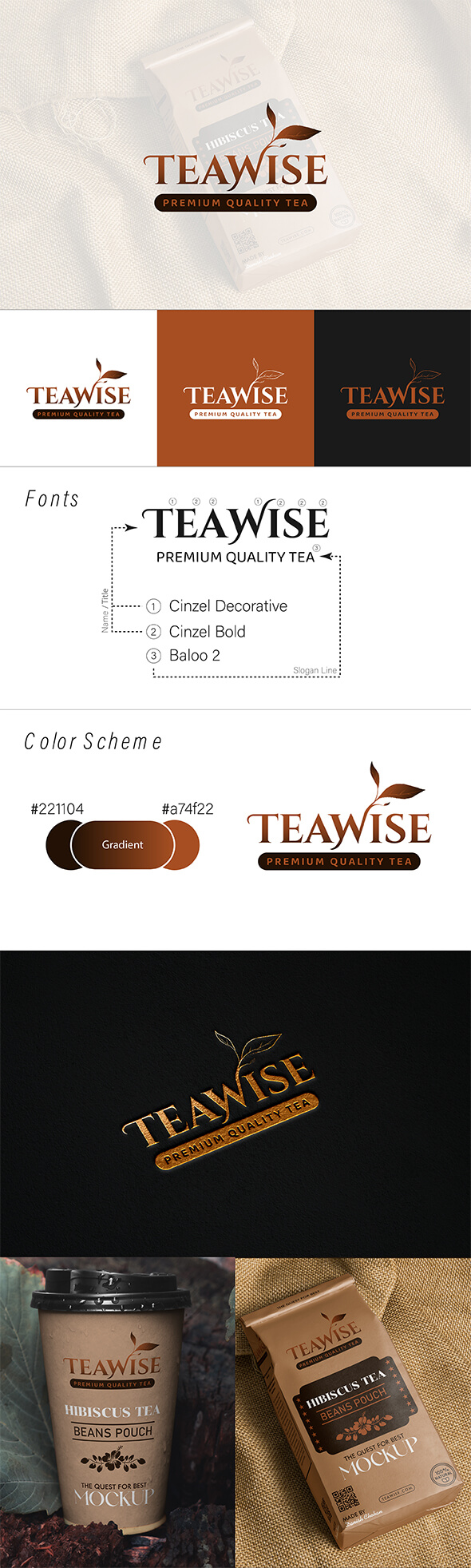 media long preview Tea Company Logo Design - TeaWise Logo Template
