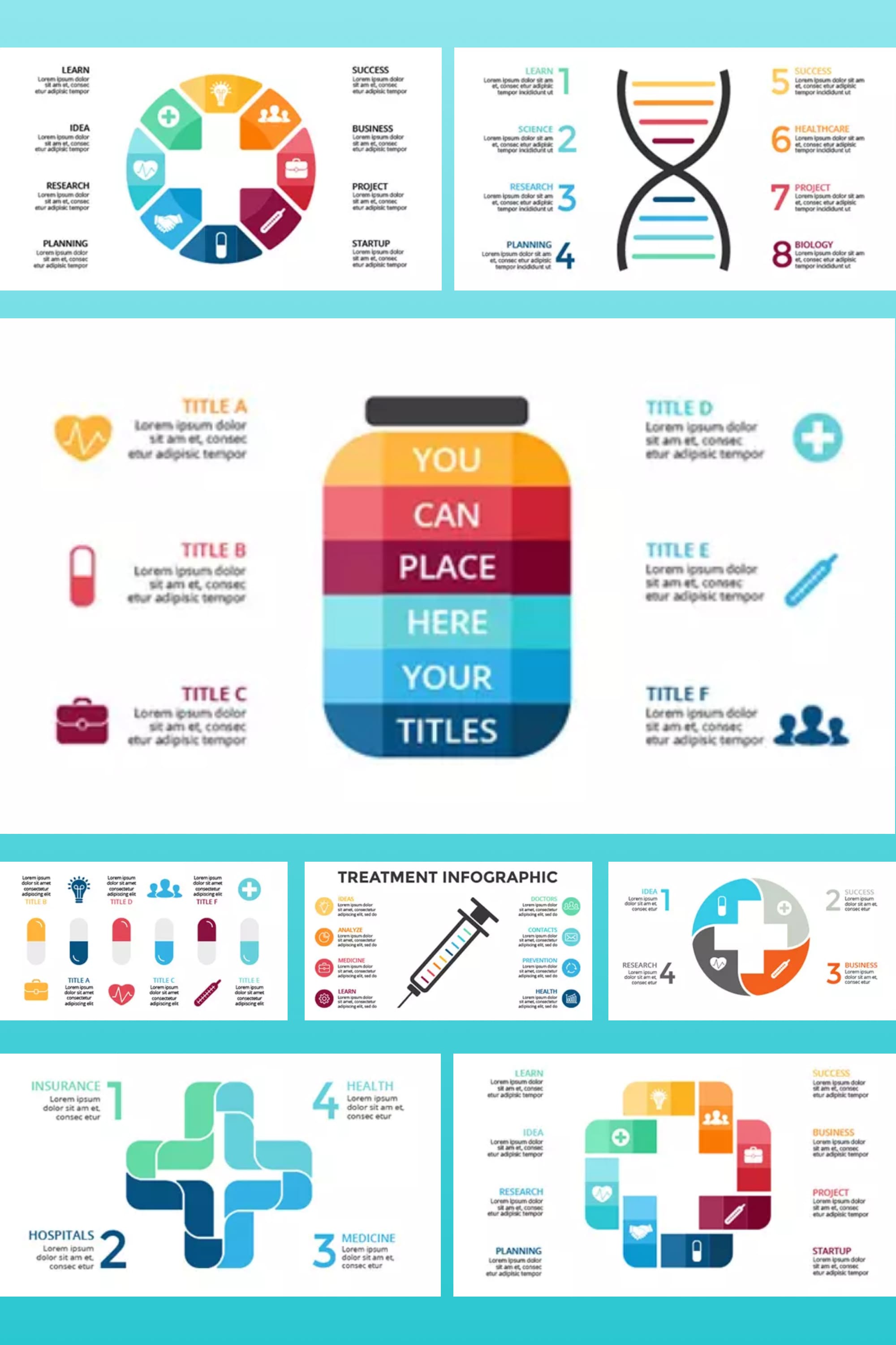Bright, multi-colored infographics will help you convey any complex information in a simple way.