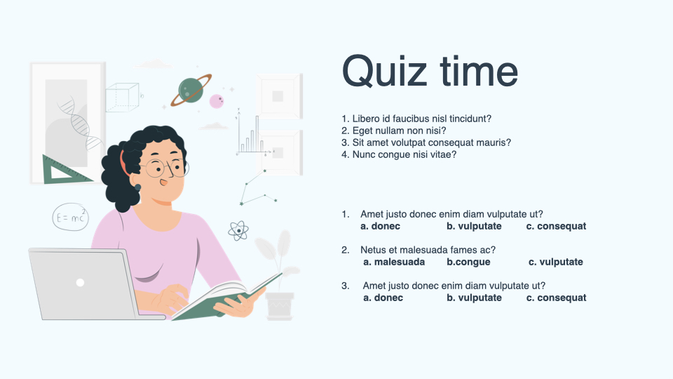 Cool and simple slide for quiz.