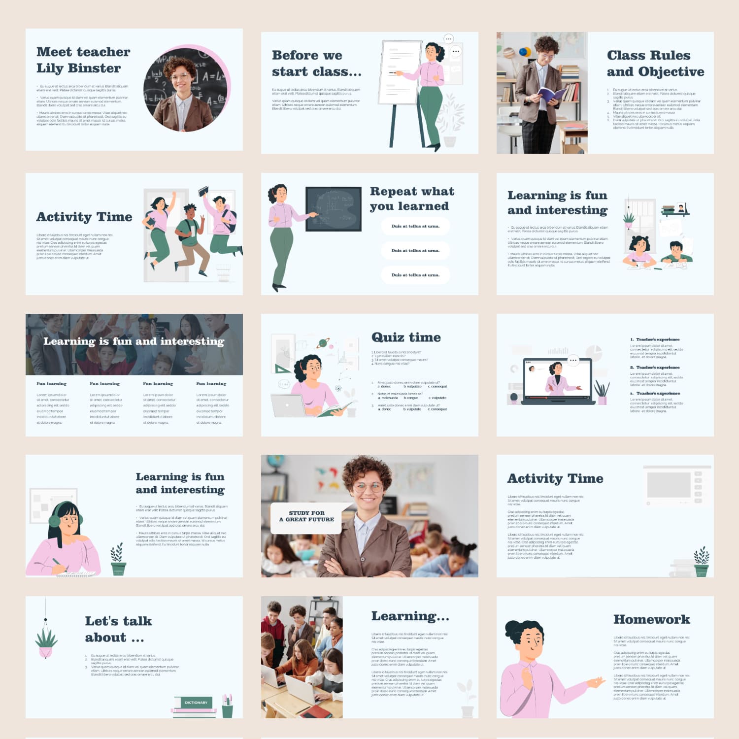 Get to Know Your Teacher Powerpoint Template cover.