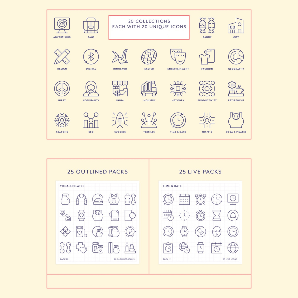 Mega Bundle Vol 7 Line Icons – MasterBundles