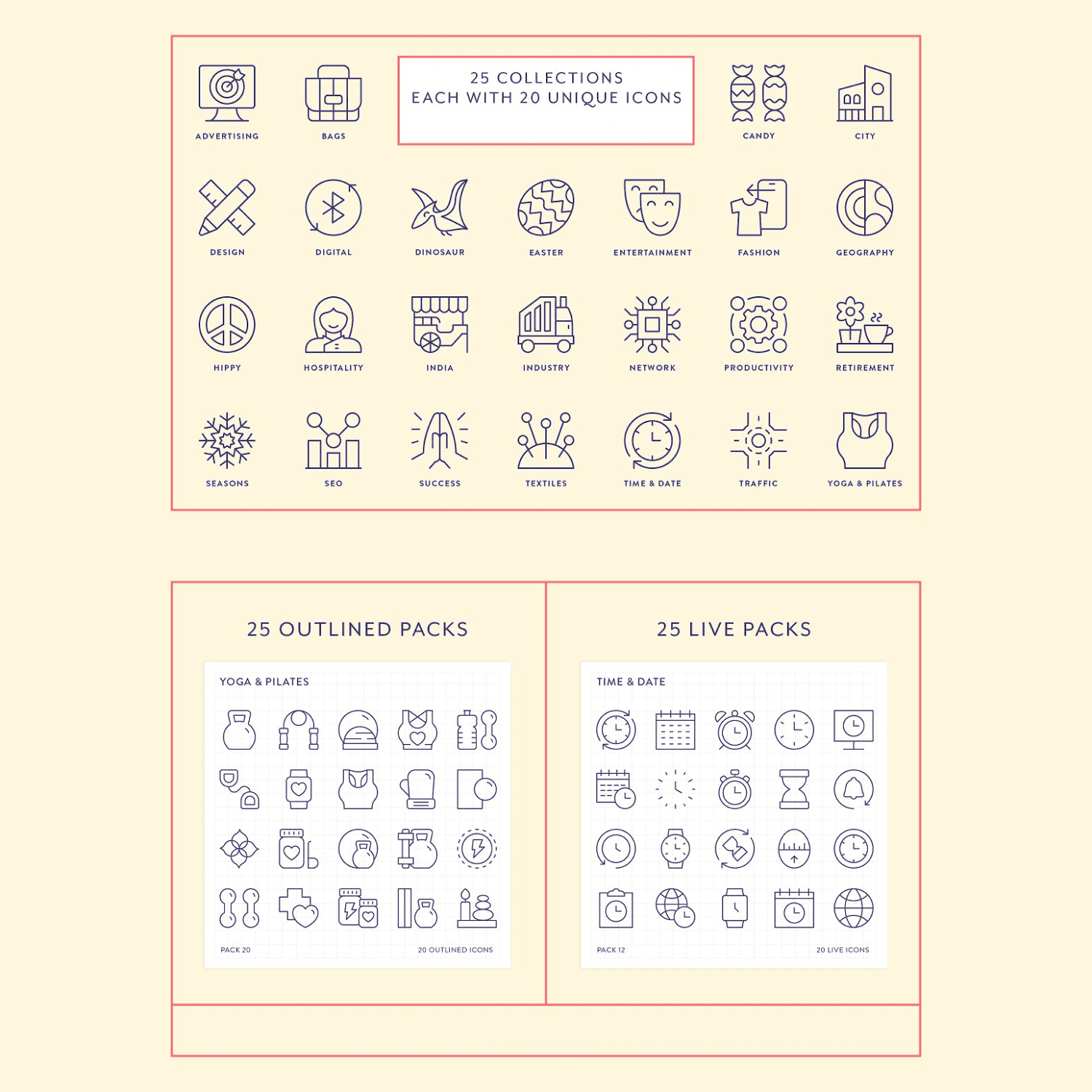 Mega Bundle Vol 7 Line Icons created by Made by Made.