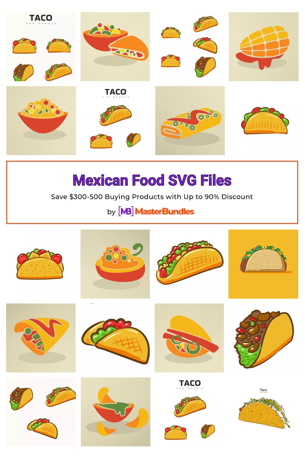 Mexican Food SVG Files Pinterest image.