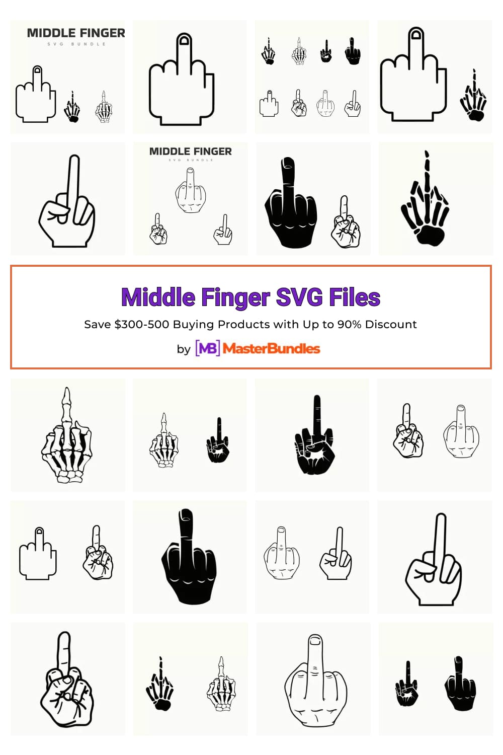 Middle Finger SVG Files Pinterest image.