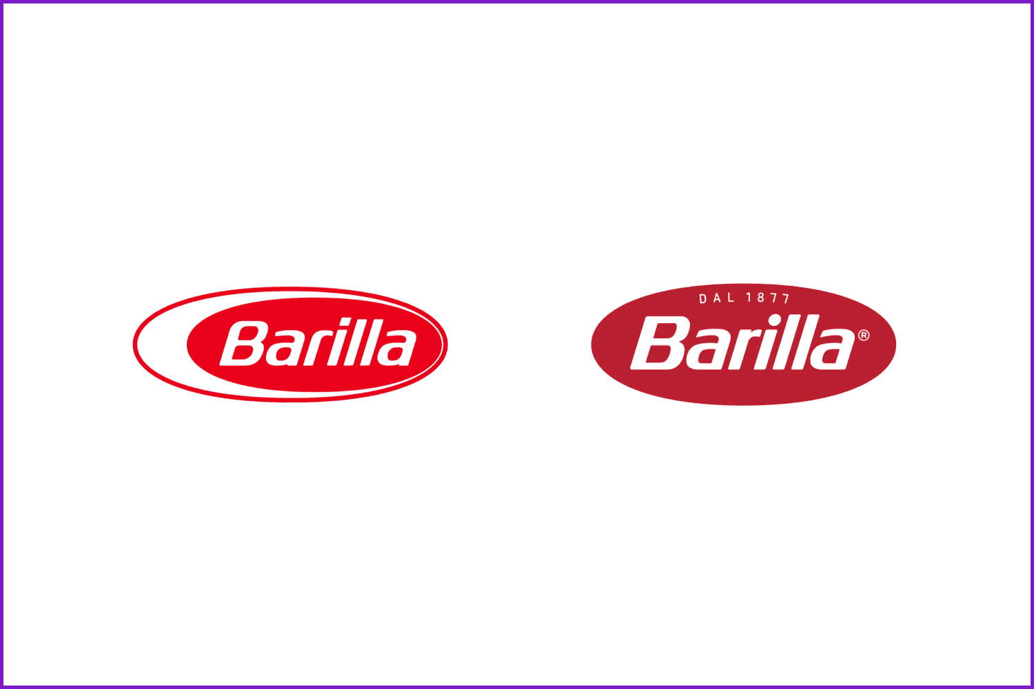 Barilla logotype variants.