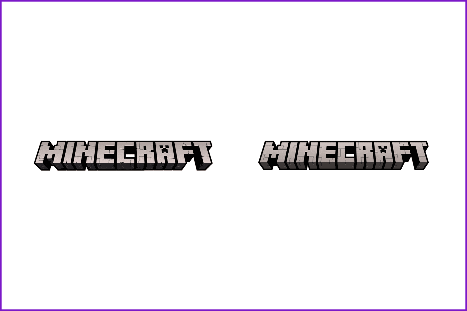 Minecraft logotype variants.