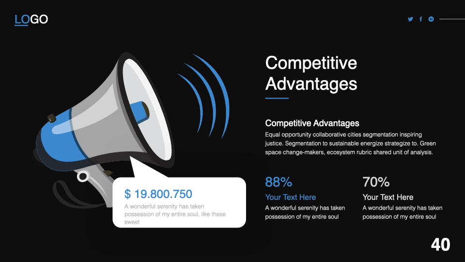 Competitive advantages slide.