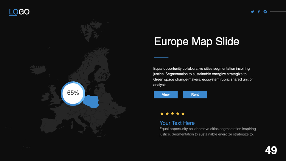 Europe map slide.