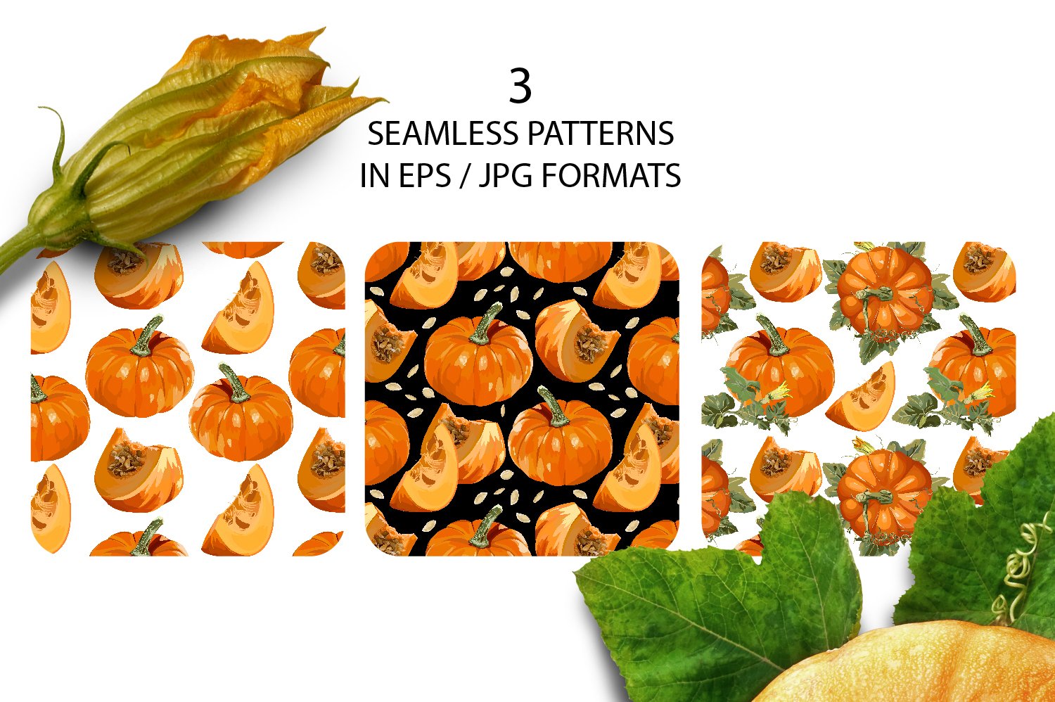 Orange patterns with pumkins.