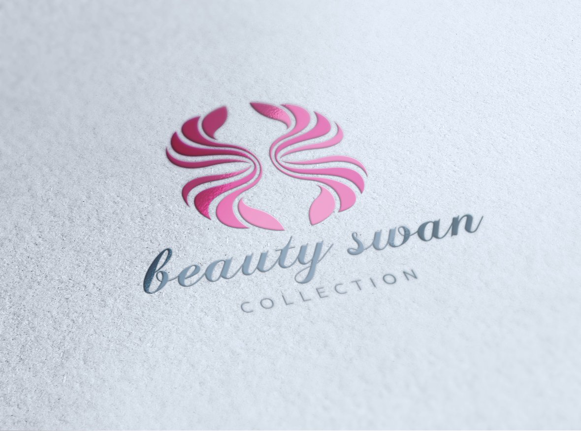 Cute pink swan logo.