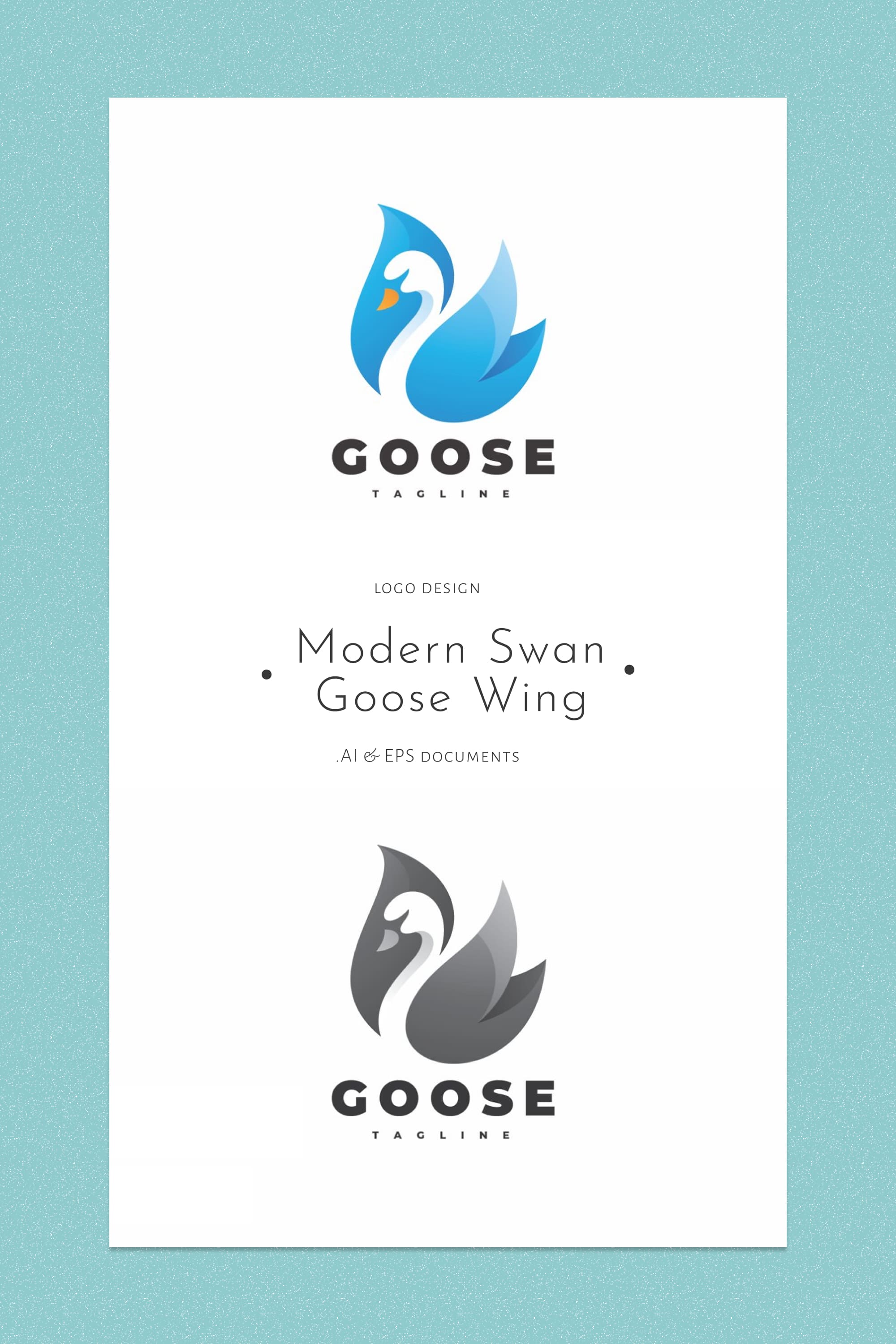 modern swan goose wing logo design pinterest3