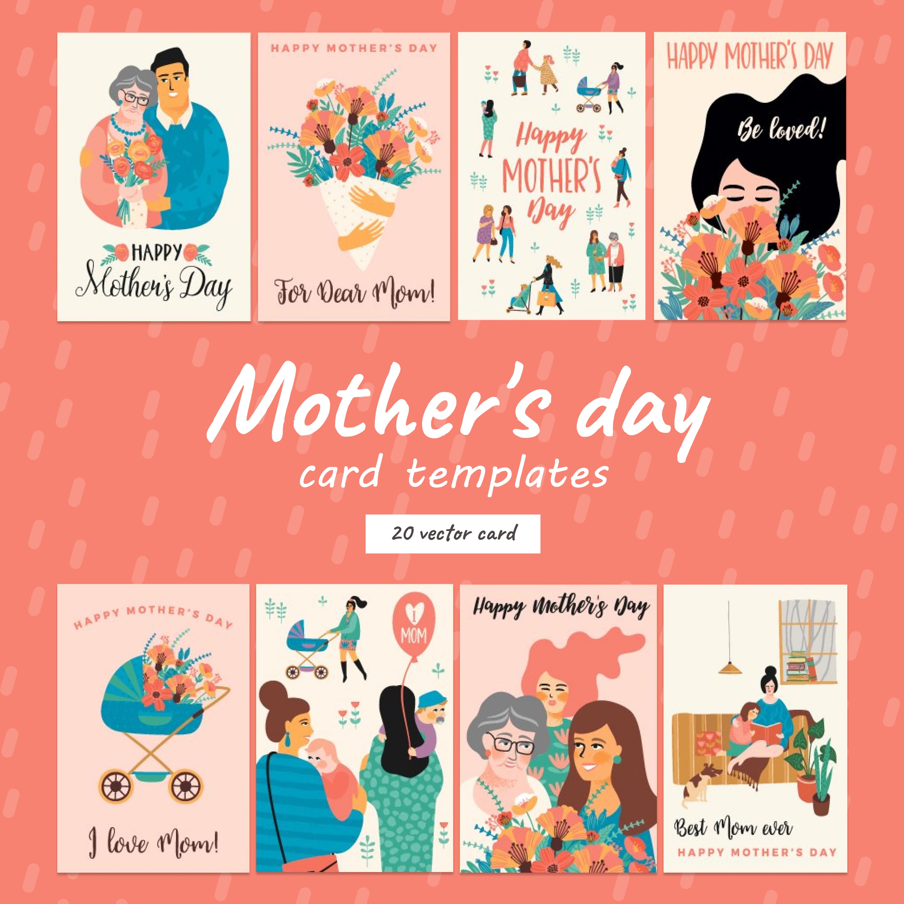 Mother's day card templates cover.