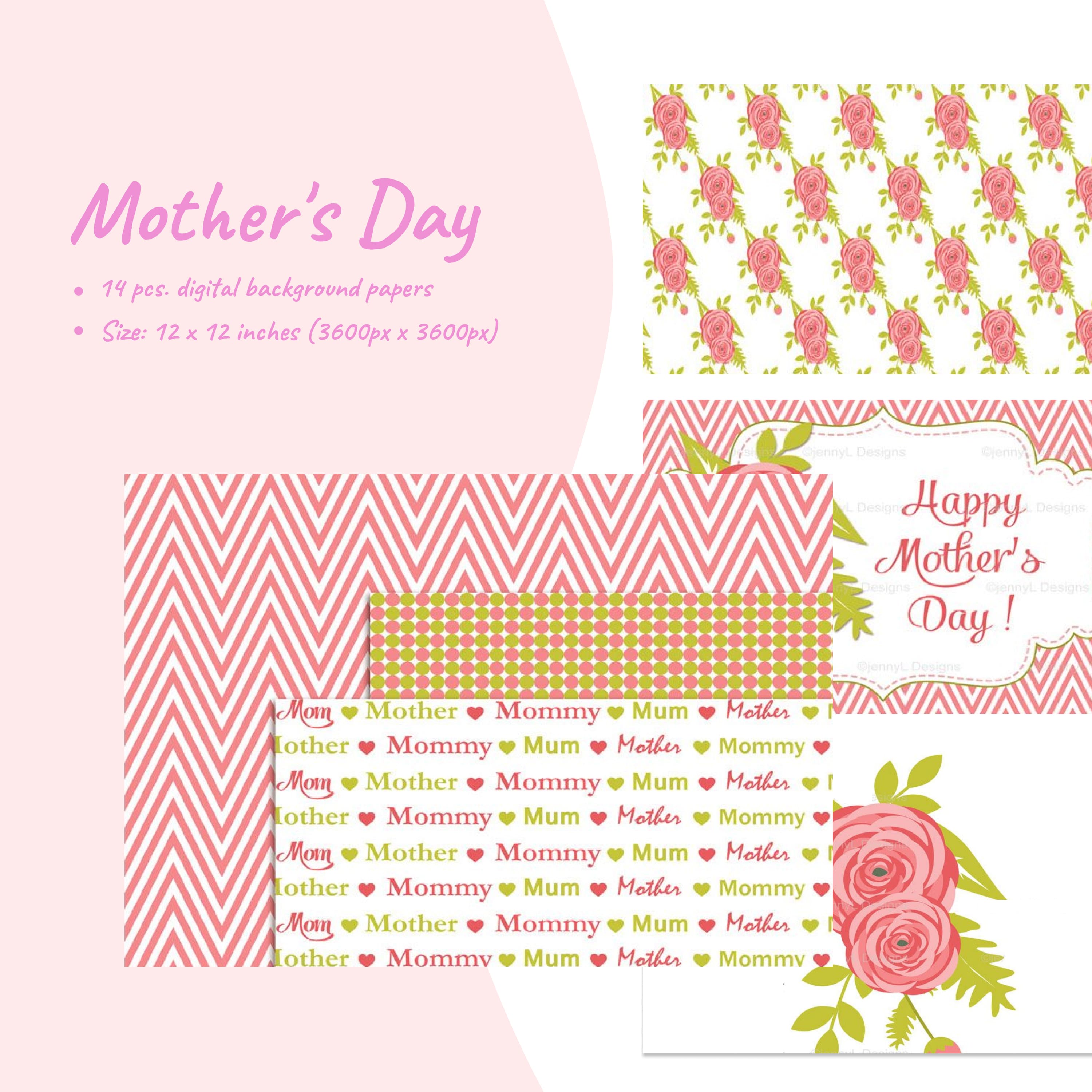 Mother's Day Digital Papers.