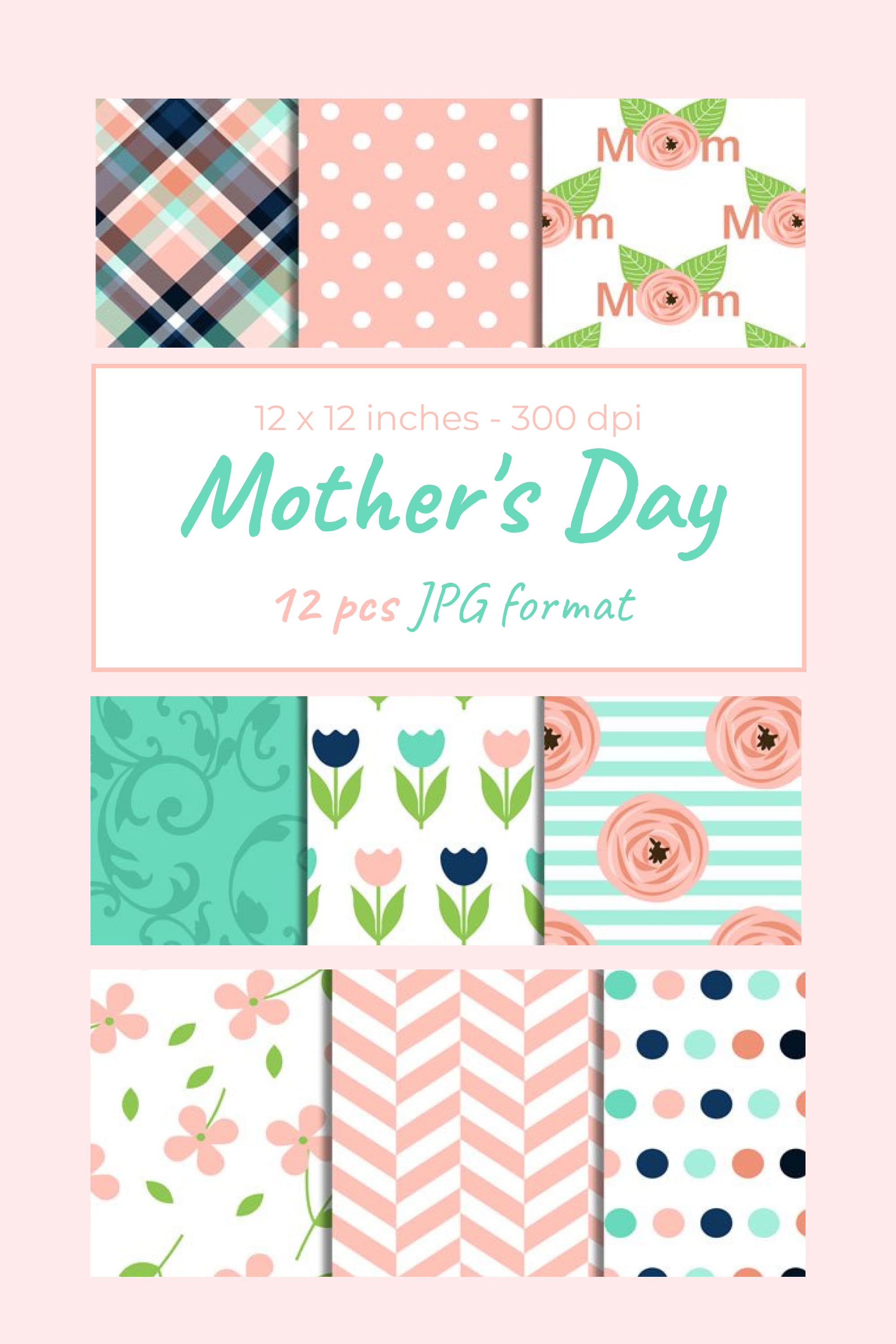 mothers day digital papers pinterest2