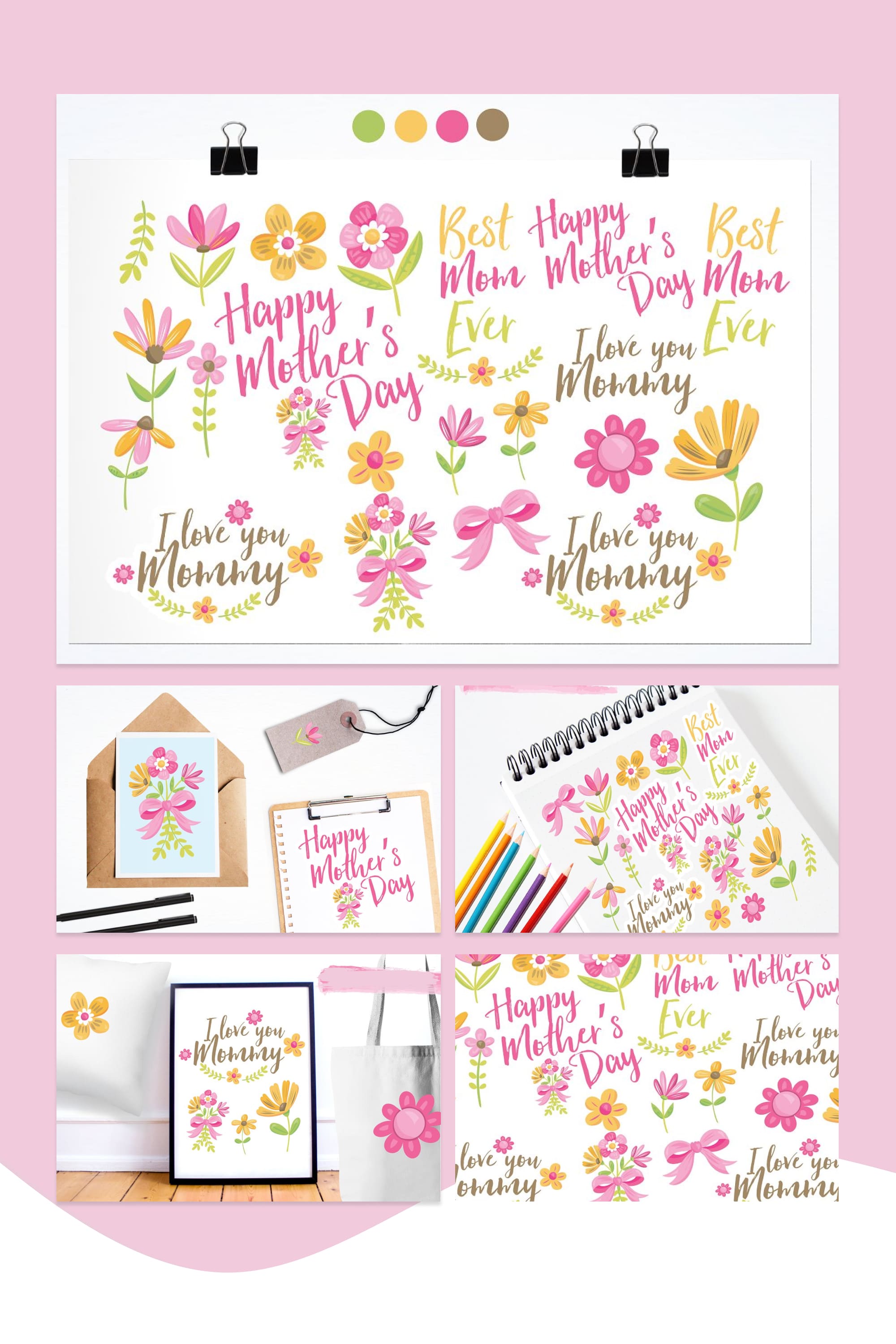 mothers day illustration pack pinteres2