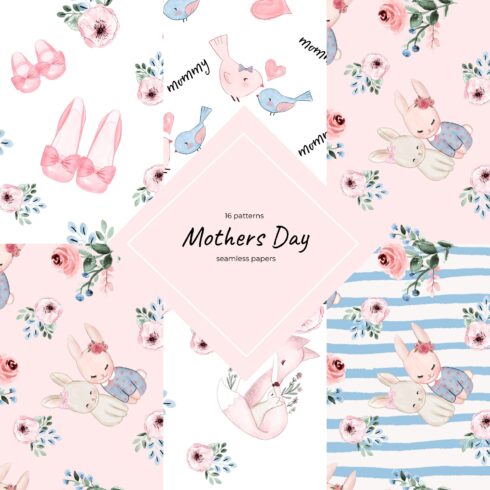 Mothers Day seamless papers.