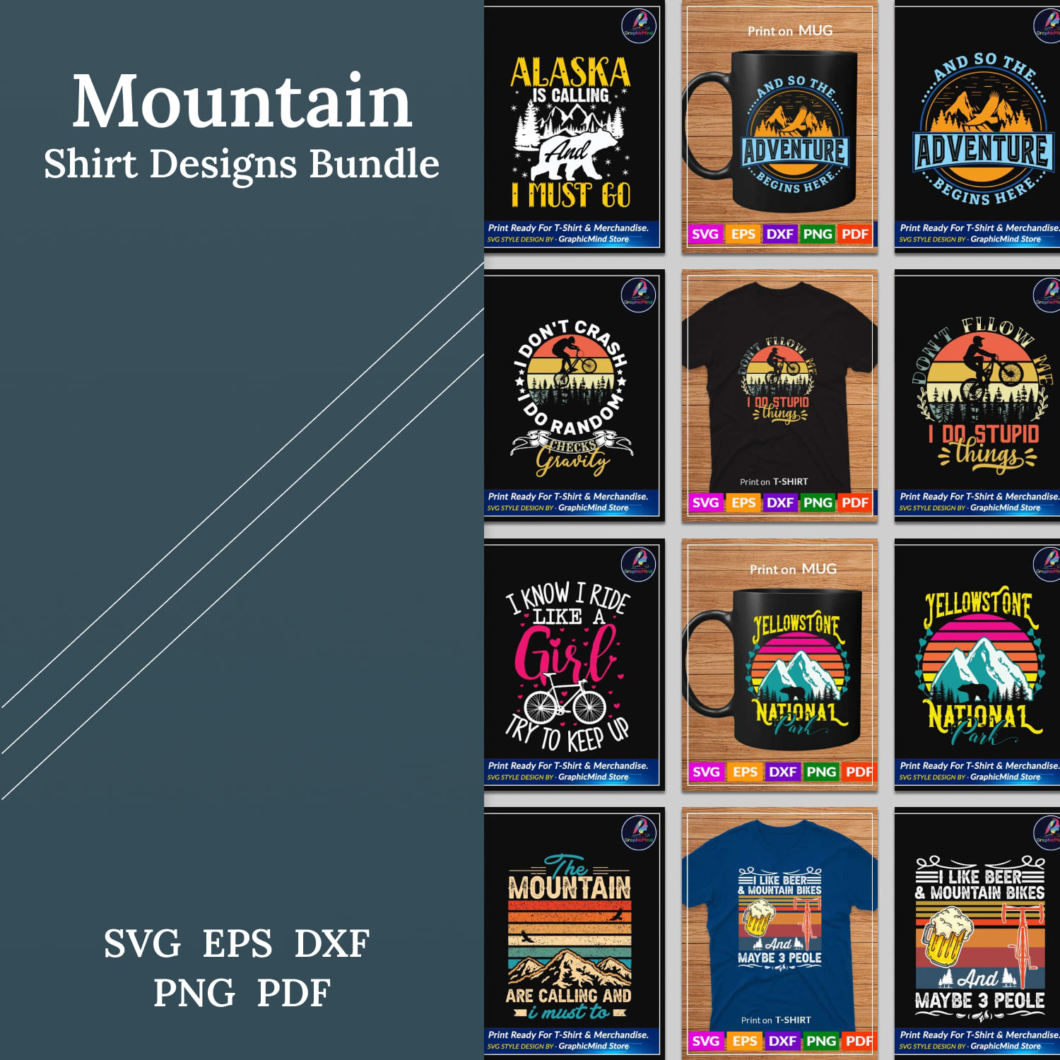 Mountain SVG t shirt designs bundle.