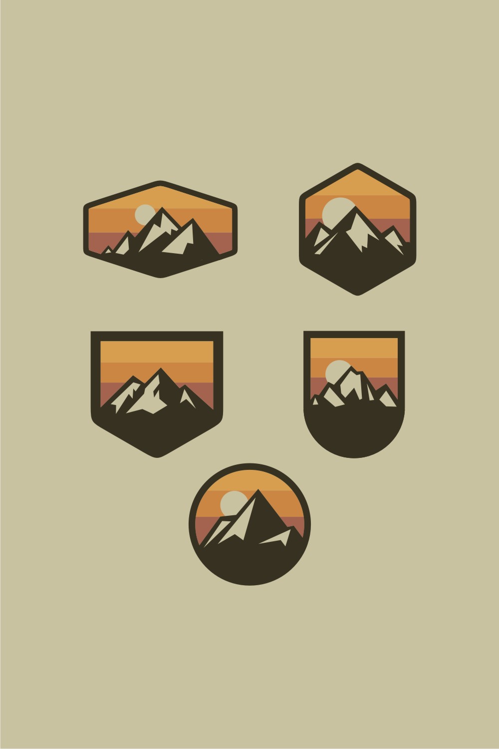 Beautiful Mountain Logo Set Pinterest Image.