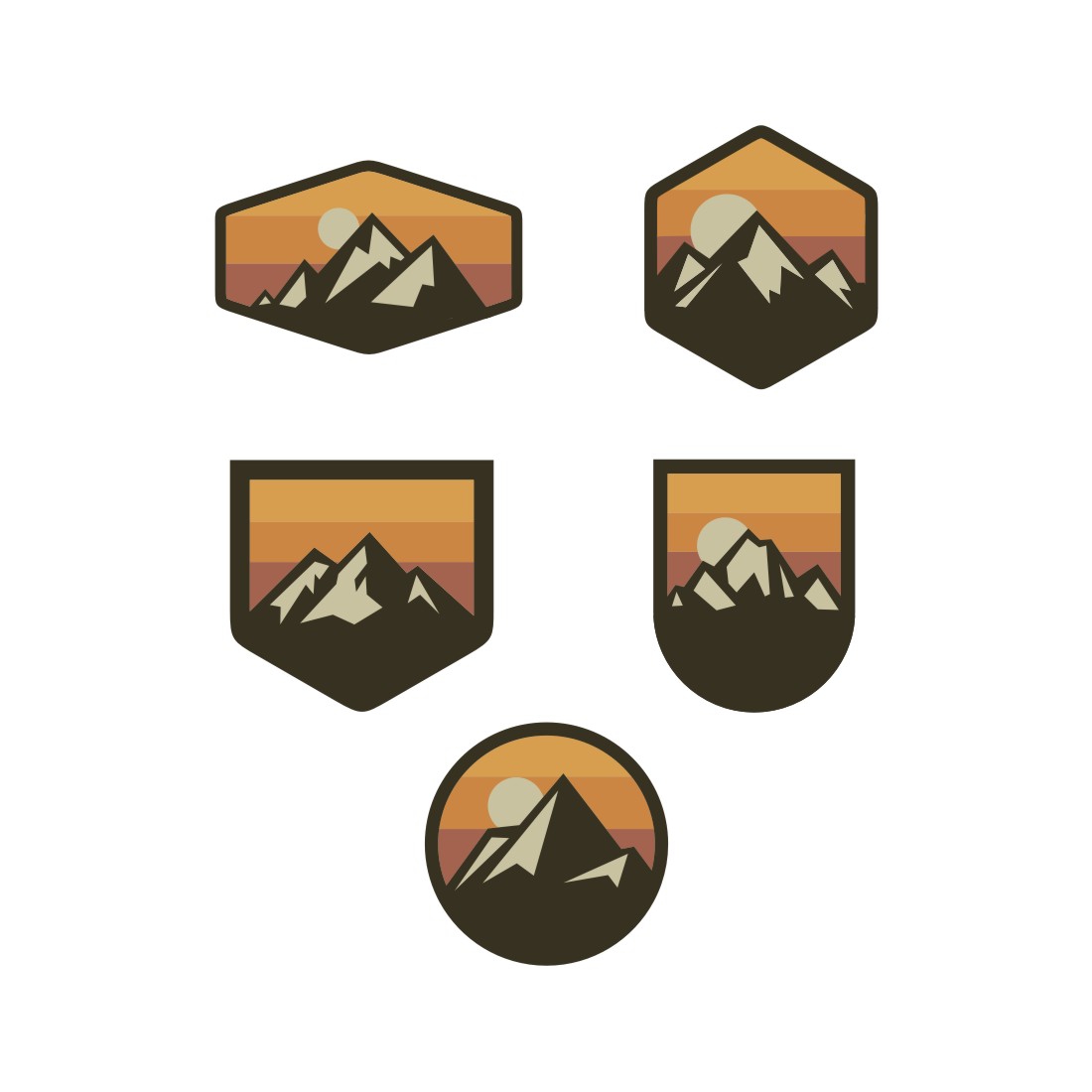 Beautiful Mountain Logo Set Preview Image.
