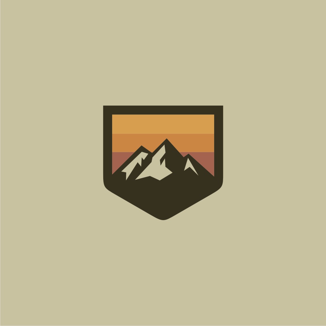 Beautiful Mountain Logo Set Shield Example.