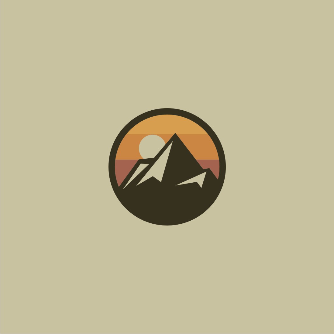 Beautiful Mountain Logo Set Circle Example.